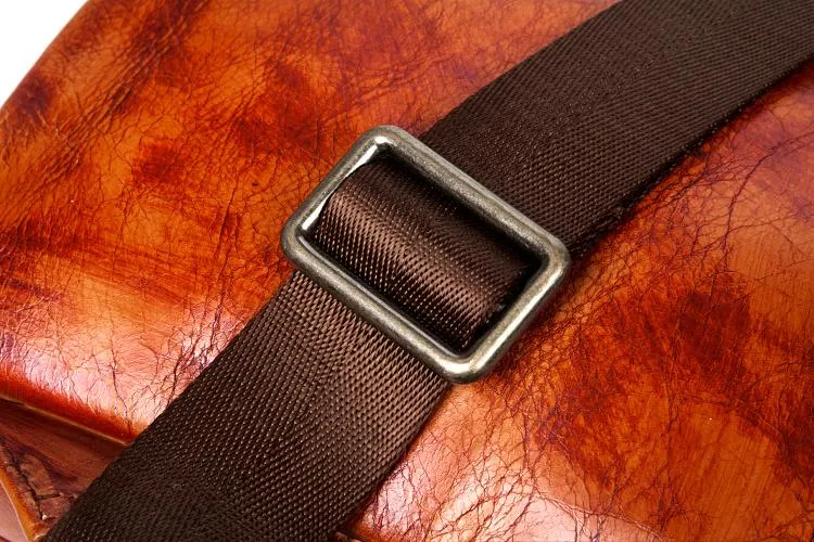 Cool Brown Leather Mens Cool Sling Bag Coffee Crossbody Pack Chest Bag for men