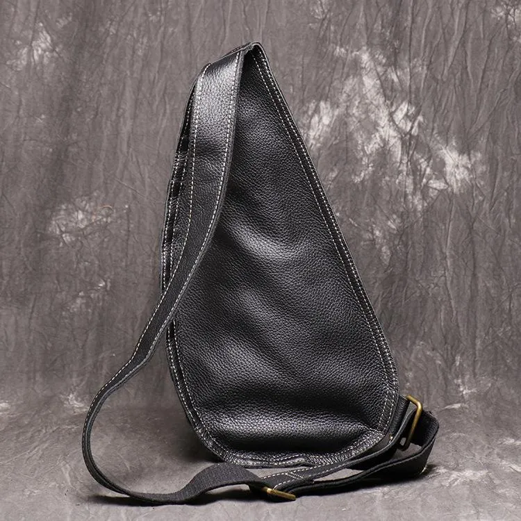 Cool Brown Leather Men's Sling Bag Sling Backpack Unique Sling Packs Sling Crossbody Pack For Men