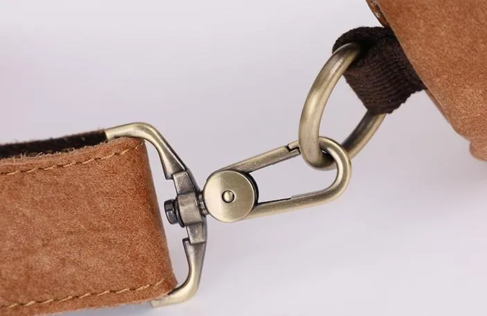 Cool Brown Mens Leather One Shoulder Backpack Chest Bag Sling Bag For Men