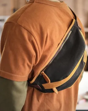 Cool Canvas Leather Mens Chest Bag Green Waist Bag Fanny Pack Hip Bag Bum Pack For Men