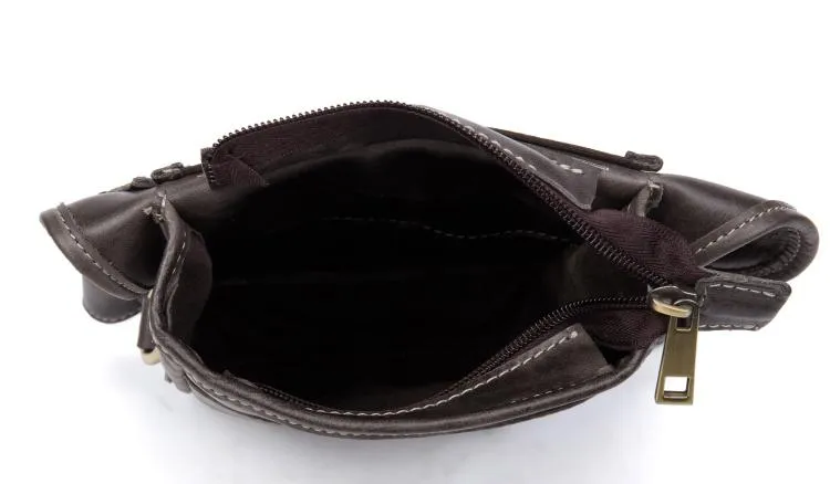 Cool Leather Belt Pouch Mens Fanny Pack Chest Bag One Shoulder Backpack for Men