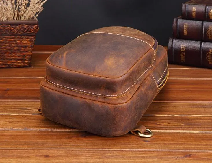 Cool Leather Chest Bag Sling Bag Sling Crossbody Bag Sling Travel Bag Sling Hiking Bags For Men