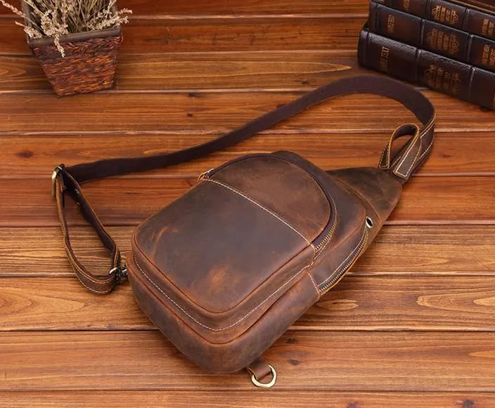Cool Leather Chest Bag Sling Bag Sling Crossbody Bag Sling Travel Bag Sling Hiking Bags For Men