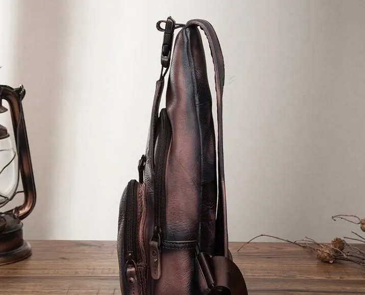 Cool Leather Chest Bag Sling Bag Sling Crossbody Bag Sling Travel Bags Sling Hiking Bag For Men