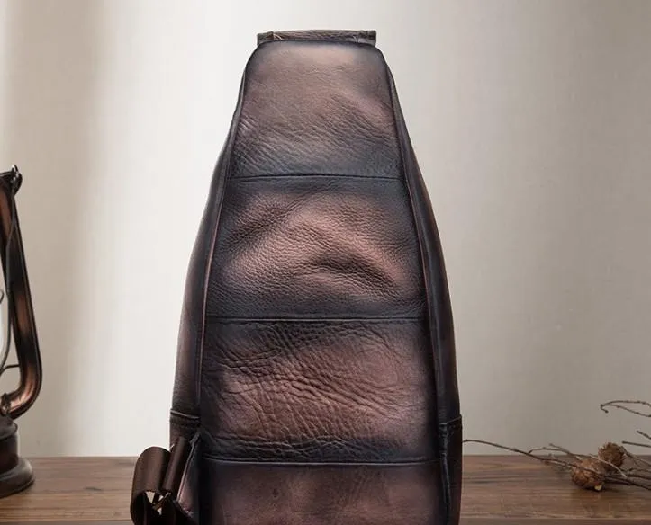 Cool Leather Chest Bag Sling Bag Sling Crossbody Bag Sling Travel Bags Sling Hiking Bag For Men