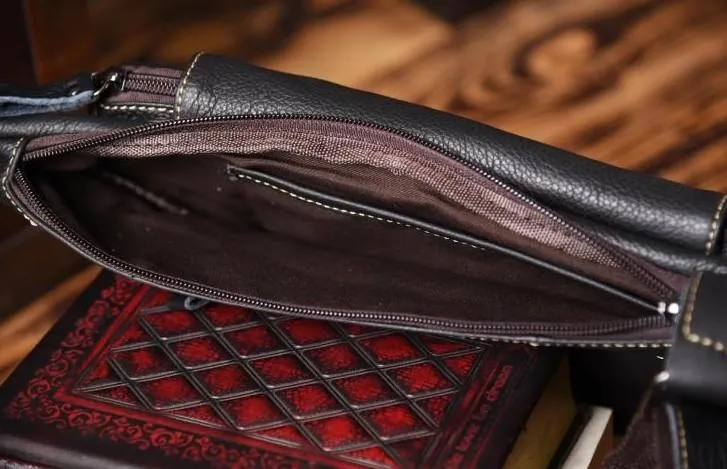 Cool Leather Mens Chest Bag Sling Bag Sling Crossbody Bag Travel Sling Bag for men