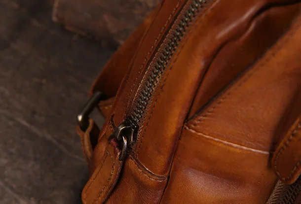 Cool Leather Mens Chest Bag Sling Bag Vintage Leather Sling Bags for Men