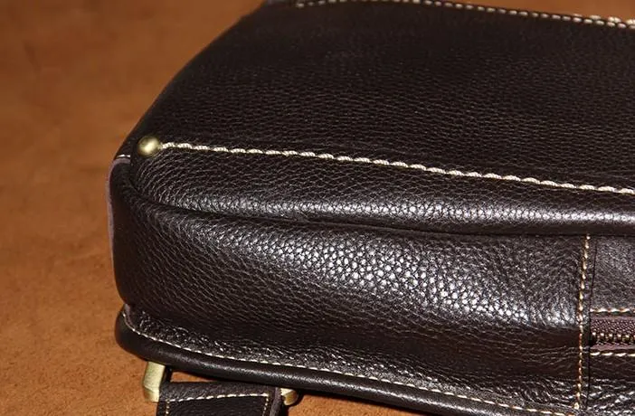 COOL LEATHER MENS  SLING BAG CROSSBODY BAG CHEST BAG FOR MEN