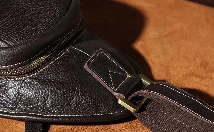 COOL LEATHER MENS  SLING BAG CROSSBODY BAG CHEST BAG FOR MEN