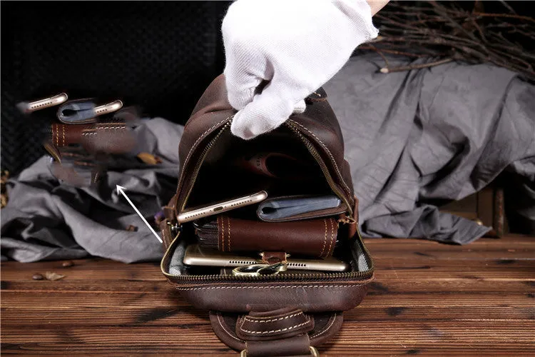 COOL LEATHER MENS SLING BAG SLING Shoulder BAG Chest Bag FOR MEN