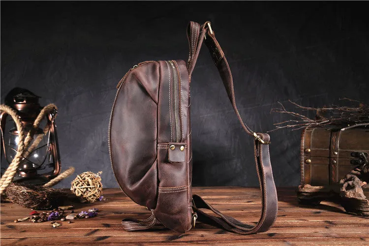 COOL LEATHER MENS SLING BAG SLING Shoulder BAG Chest Bag FOR MEN