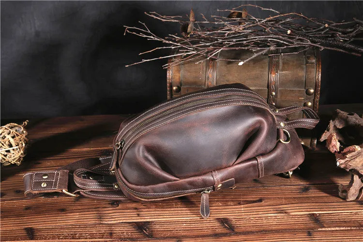 COOL LEATHER MENS SLING BAG SLING Shoulder BAG Chest Bag FOR MEN