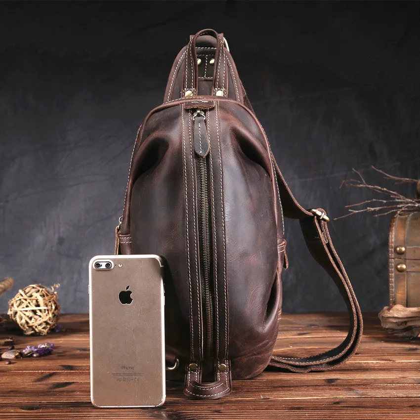 COOL LEATHER MENS SLING BAG SLING Shoulder BAG Chest Bag FOR MEN