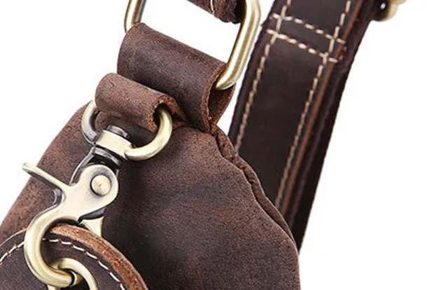 Cool Leather Sling Bag for Men Vintage Chest SLing SHoulder Bag For Men