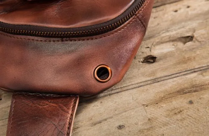 Cool Leather Vintage Chest Bags Sling Bag Crossbody Bag Travel Bag Sling Hiking Bag For Men