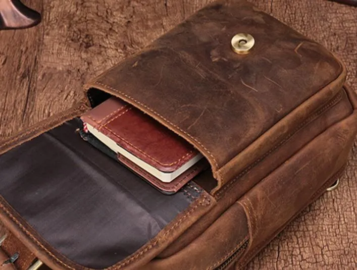 Cool Mens Leather Sling Bag One Shoulder Bag Sling Chest Bag For Men