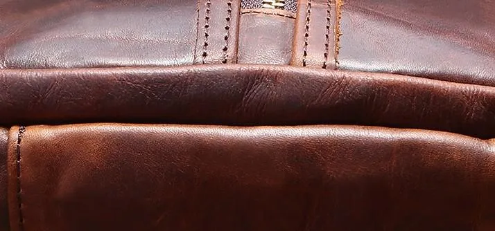 Cool Mens Red Brown Leather Chest Bag Sling Bag Crossbody Sling Bag For Men