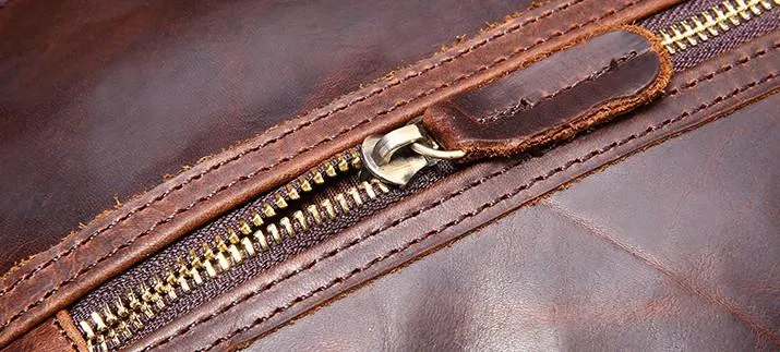 Cool Mens Red Brown Leather Chest Bag Sling Bag Crossbody Sling Bag For Men