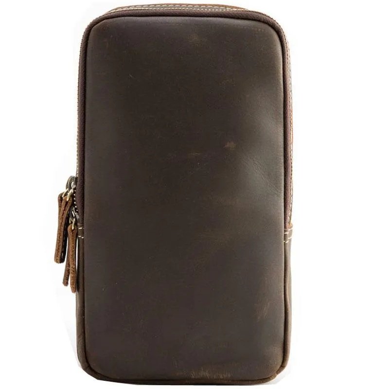 Cool Mens Sling Bag Leather Sling Bag Crossbody Sling Bag Chest Bag for men