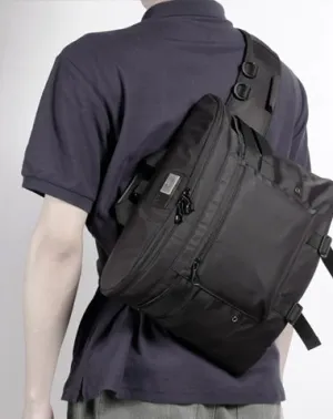 Cool Nylon Cloth Men's Black Large One Shoulder Backpack Chest Bag For Men