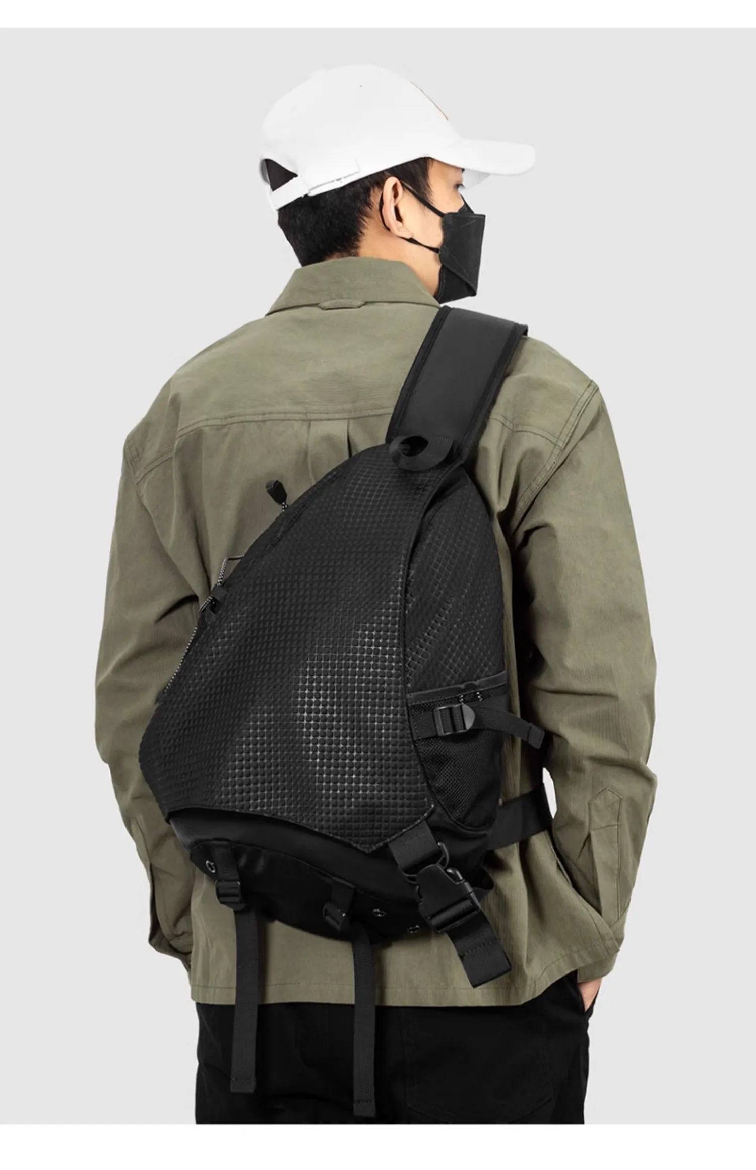 Cool Travel Large Sling Bag For Big Men Nylon Large Hiking Sling Bag For Big Men
