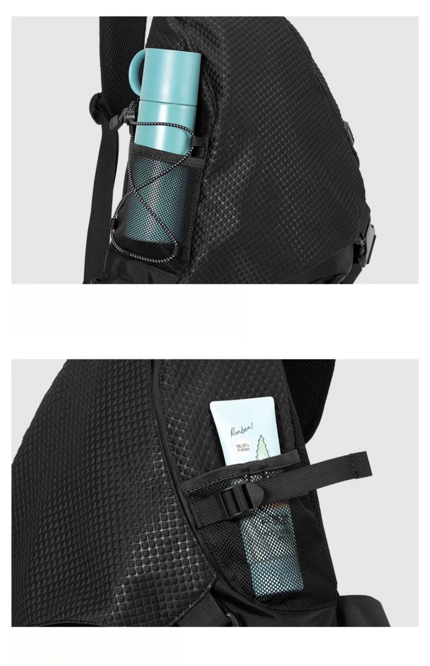 Cool Travel Large Sling Bag For Big Men Nylon Large Hiking Sling Bag For Big Men