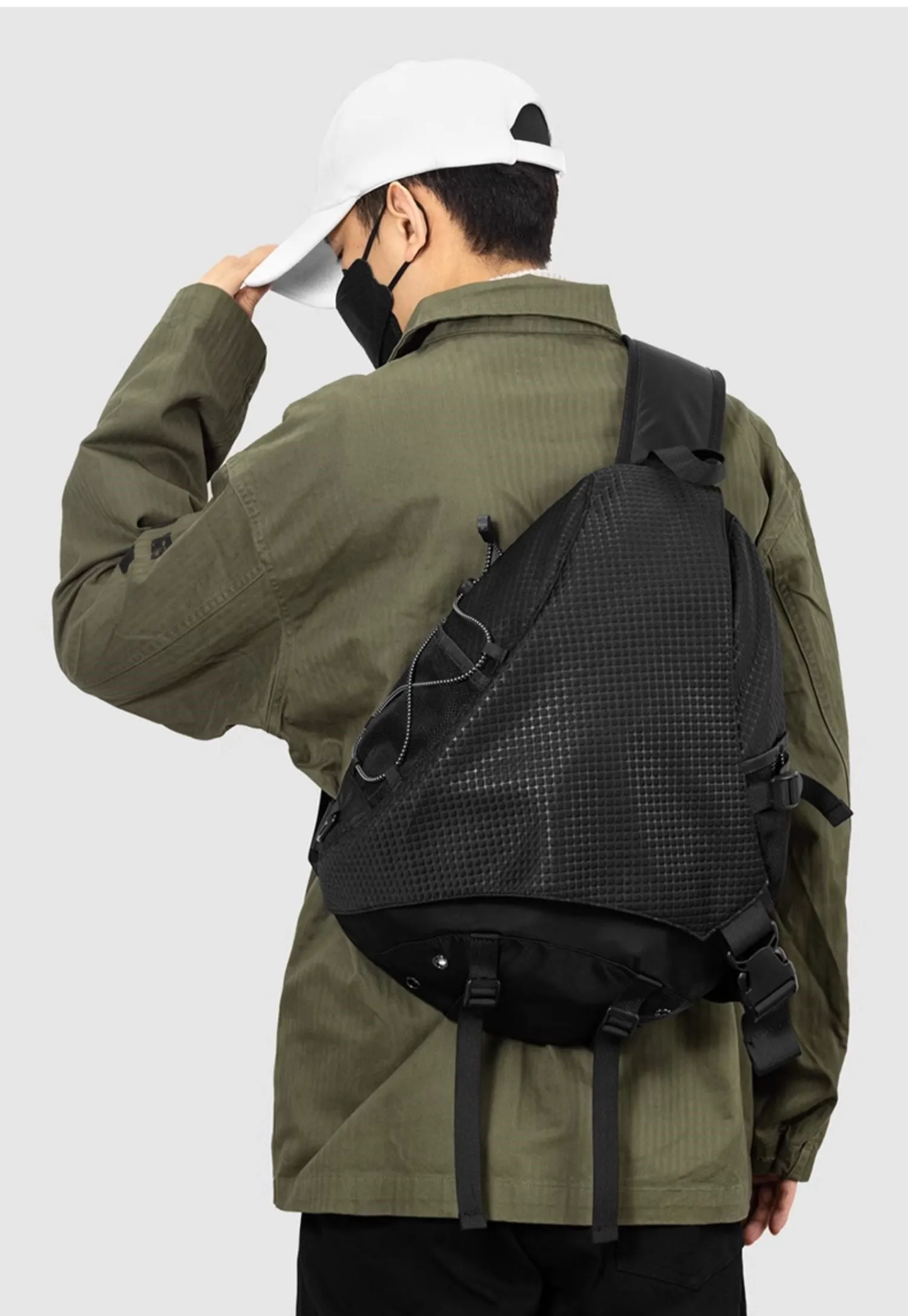 Cool Travel Large Sling Bag For Big Men Nylon Large Hiking Sling Bag For Big Men