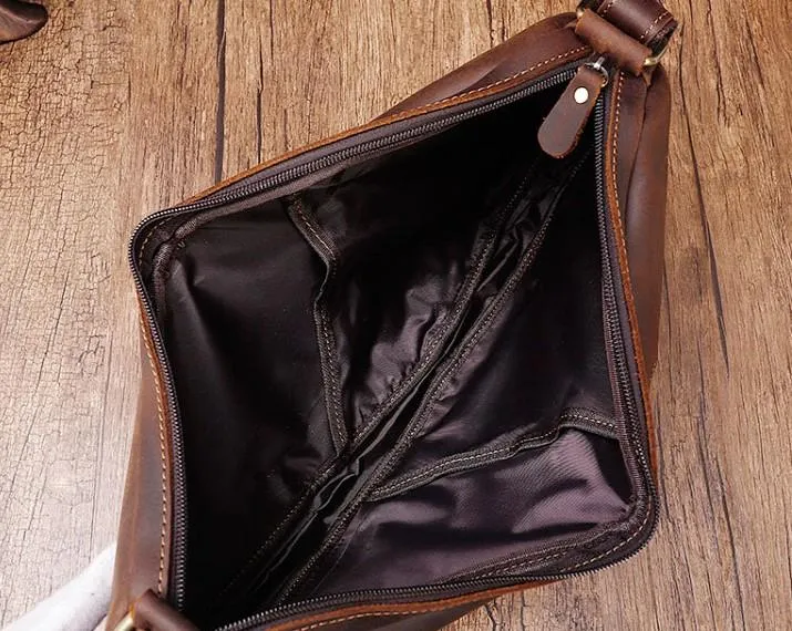 Cool Vintage Brown Leather Chest Bag Sling Bag Sling Crossbody Bag For Men