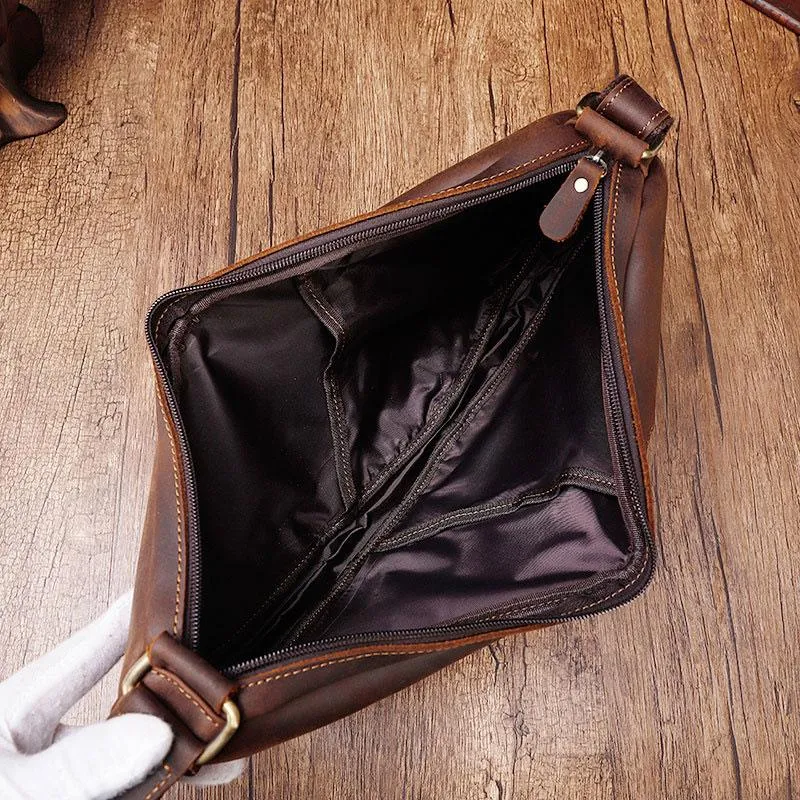 Cool Vintage Brown Leather Chest Bag Sling Bag Sling Crossbody Bag For Men