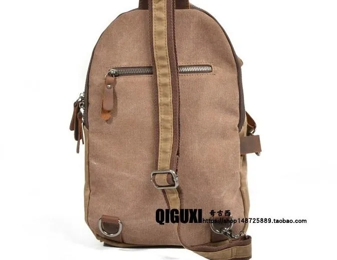 Cool Waxed Canvas Mens Sling Bag Chest Bag One Shoulder Packs for men