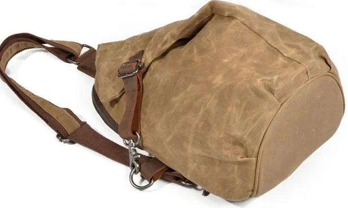 Cool Waxed Canvas Mens Sling Bag Chest Bag One Shoulder Packs for men