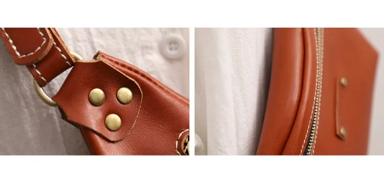 Cute Brown LEATHER Sling Bag Womens Side Bag WOMEN SHOULDER BAG Small Crossbody Purse FOR WOMEN