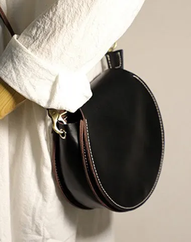 Cute Green LEATHER Around Side Bag Handmade WOMEN Circle Crossbody BAG Phone Purse FOR WOMEN
