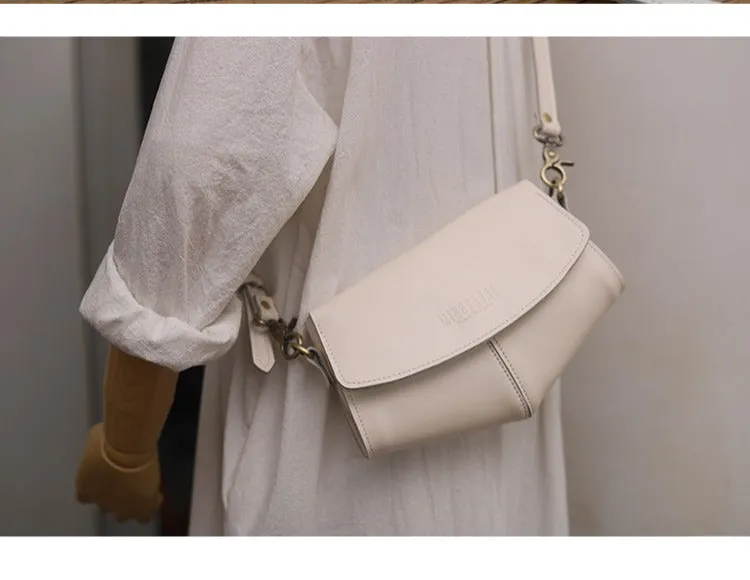 Cute LEATHER Side Bags Sling Bag Brown WOMEN Saddle SHOULDER BAG Small Crossbody Purses FOR WOMEN