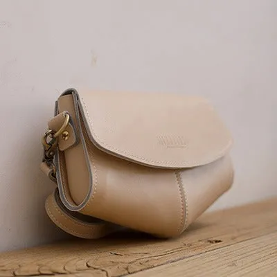 Cute LEATHER Side Bags Sling Bag Brown WOMEN Saddle SHOULDER BAG Small Crossbody Purses FOR WOMEN
