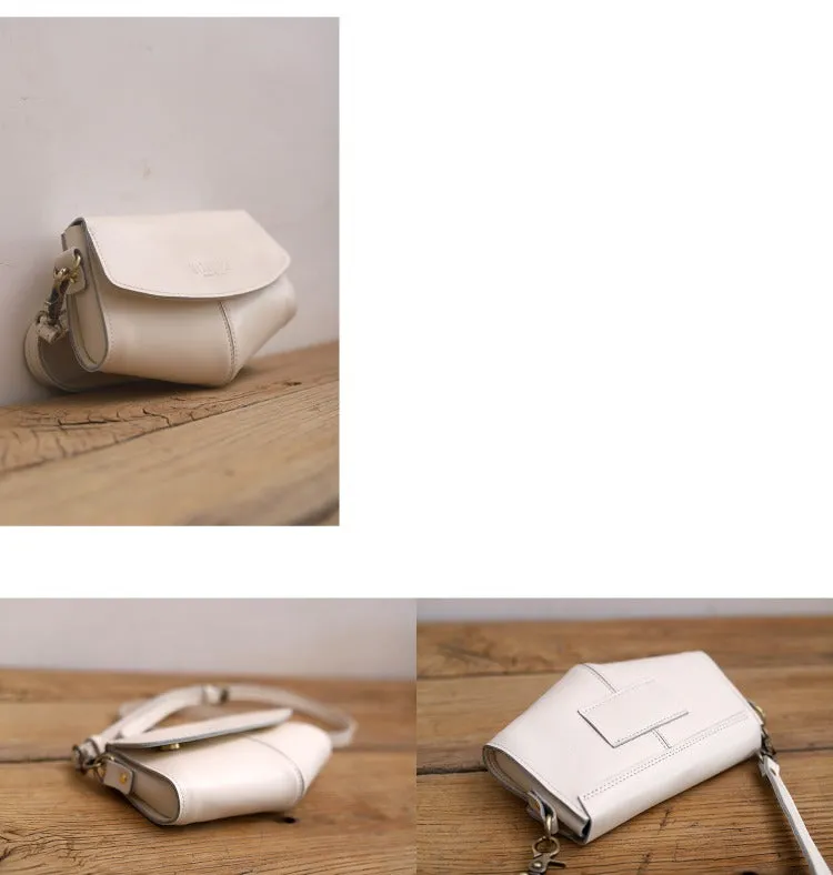Cute LEATHER Side Bags Sling Bag Brown WOMEN Saddle SHOULDER BAG Small Crossbody Purses FOR WOMEN