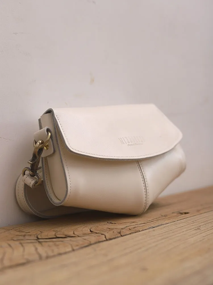 Cute LEATHER Side Bags Sling Bag Brown WOMEN Saddle SHOULDER BAG Small Crossbody Purses FOR WOMEN