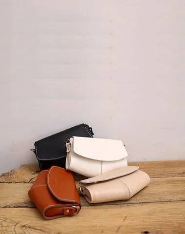 Cute LEATHER Side Bags Sling Bag Brown WOMEN Saddle SHOULDER BAG Small Crossbody Purses FOR WOMEN