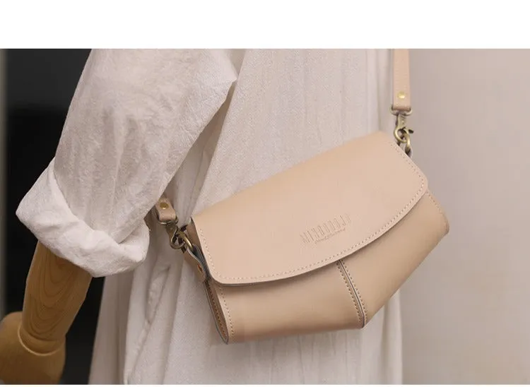 Cute LEATHER Side Bags Sling Bag Brown WOMEN Saddle SHOULDER BAG Small Crossbody Purses FOR WOMEN