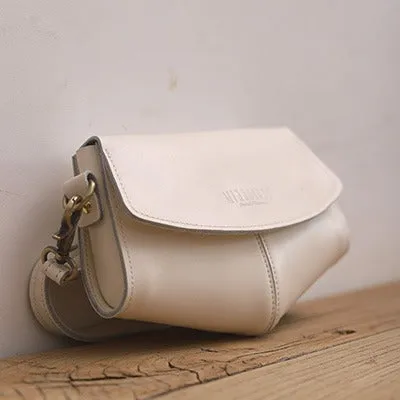 Cute LEATHER Sling Bag Side Bags White WOMEN Saddle SHOULDER BAG Small Crossbody Purses FOR WOMEN