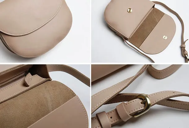 Cute Leather Women Round Crossbody Bag Shoulder Bag Purse for Women