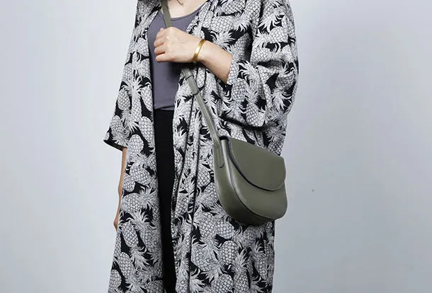 Cute Leather Women Round Crossbody Bag Shoulder Bag Purse for Women