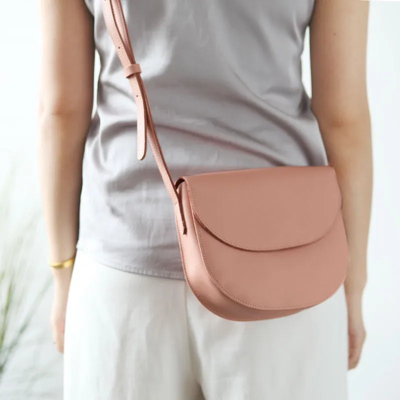 Cute Leather Women Round Crossbody Bag Shoulder Bag Purse for Women