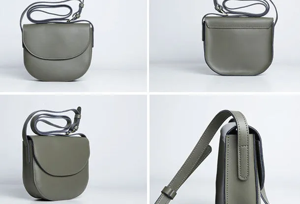 Cute Leather Women Round Crossbody Bag Shoulder Bag Purse for Women