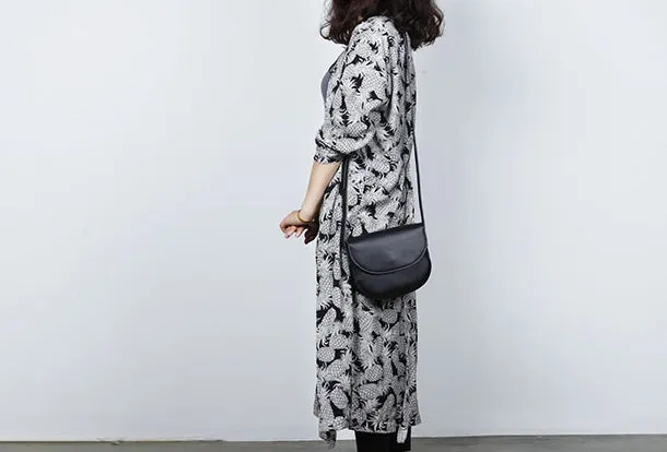 Cute Leather Women Round Crossbody Bag Shoulder Bag Purse for Women