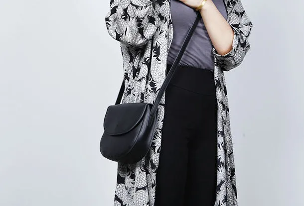 Cute Leather Women Round Crossbody Bag Shoulder Bag Purse for Women