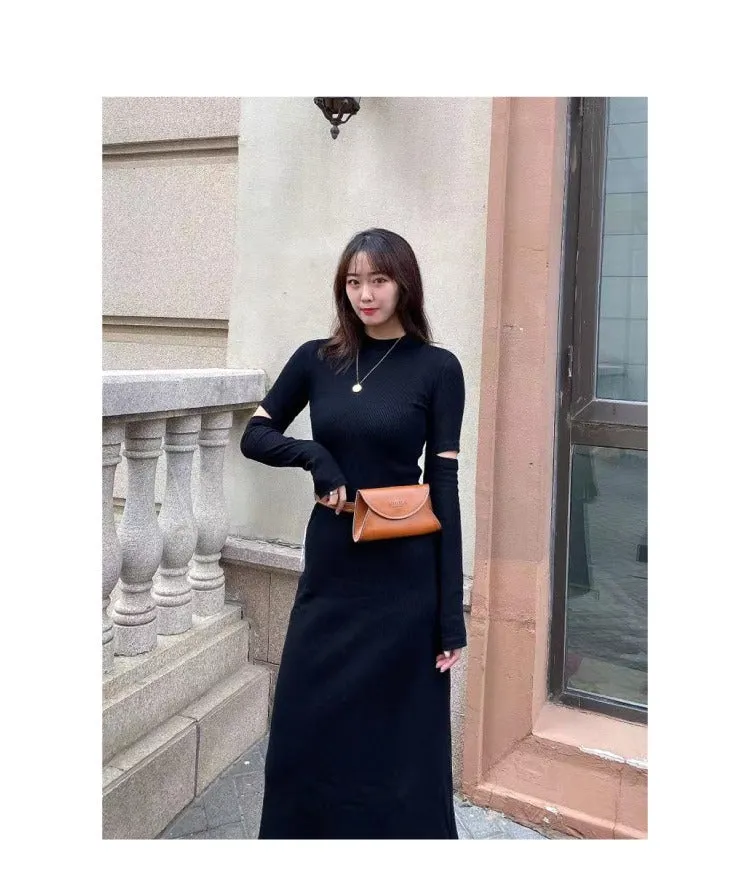 Cute Women Leather Fanny Pack Black MIni Leather Sling Bag Small Waist BAG FOR WOMEN