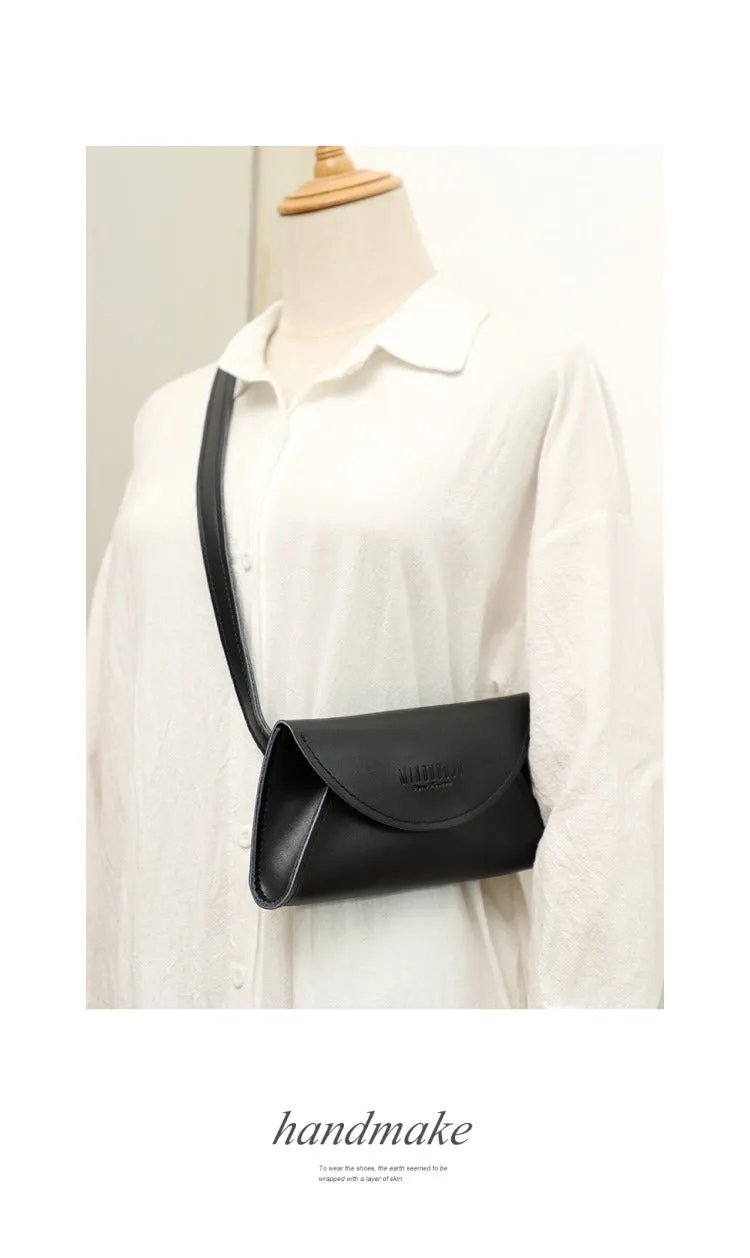 Cute Women Leather Fanny Pack Brown MIni Leather Sling Bag Small Waist BAG FOR WOMEN