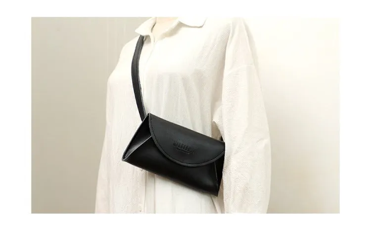 Cute Women Leather Fanny Pack Brown MIni Leather Sling Bag Small Waist BAG FOR WOMEN
