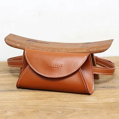 Cute Women Leather Fanny Pack White MIni Leather Sling Bag Small Waist BAG FOR WOMEN
